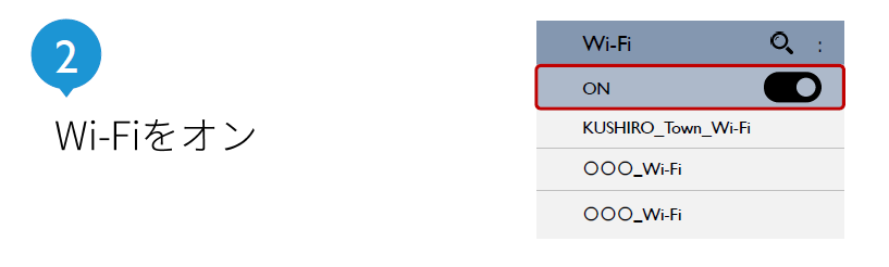 Wi-Fiをオン